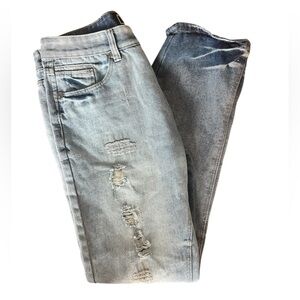 Brooklyn Xpress Distressed 34x34 Men's Blue Jeans